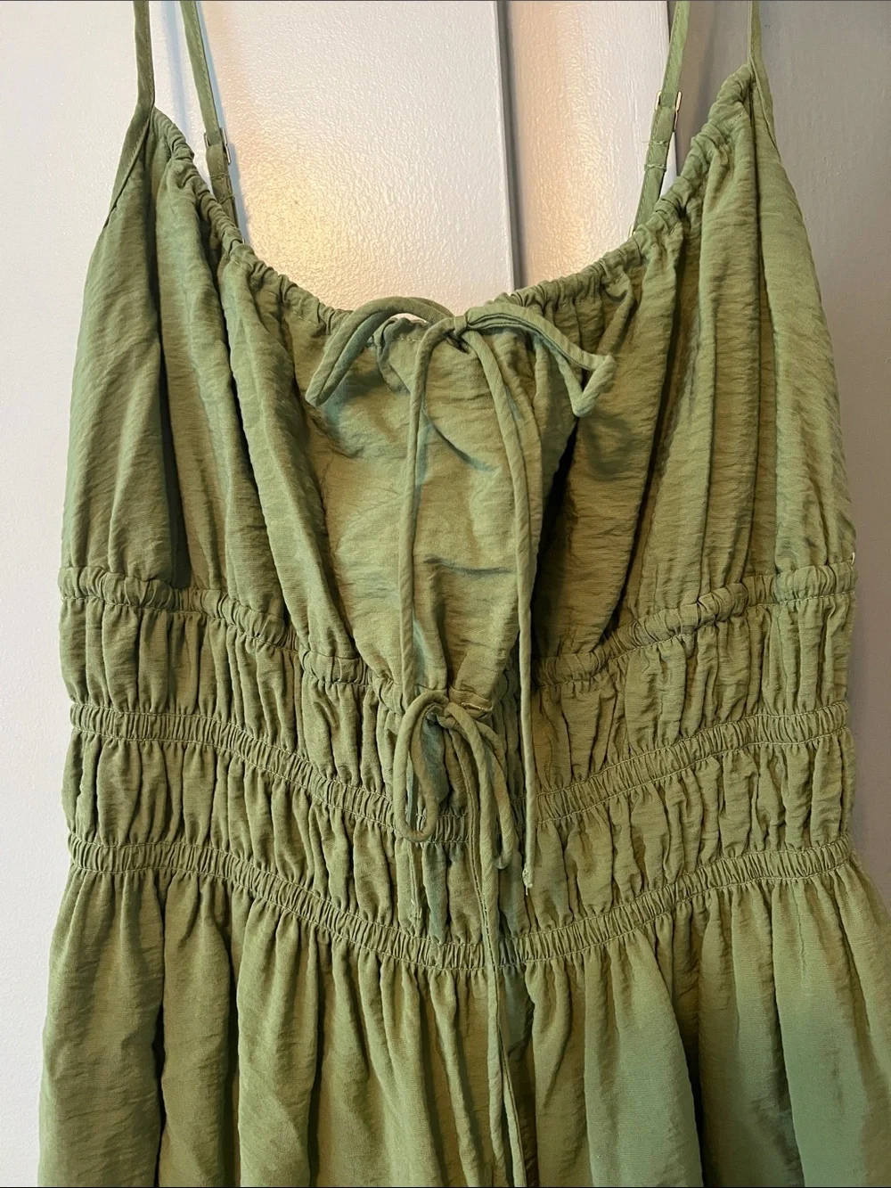 Green Smocked Waist Maxi Dress - Lightweight Summer Style